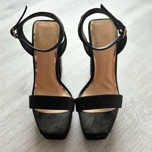 Black Suede Block Heels